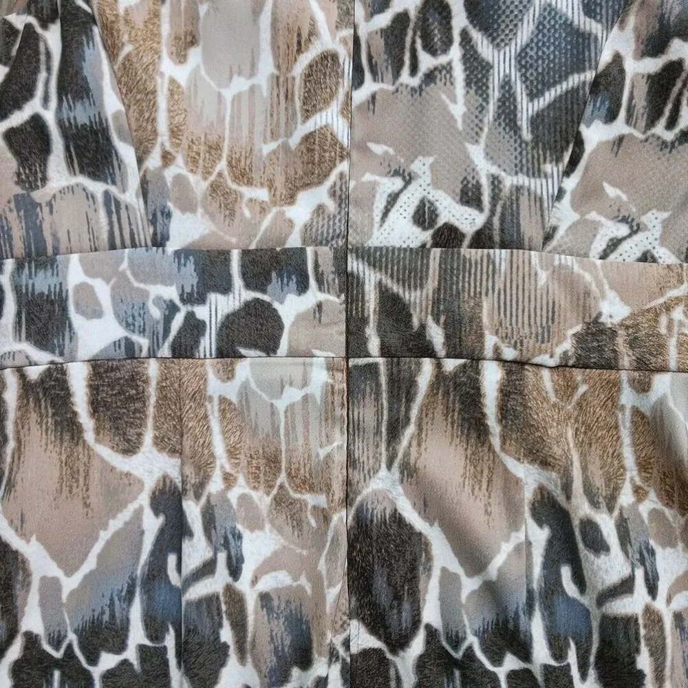 Connected Apparel Sheath Dress Animal Print Neutral Size 8